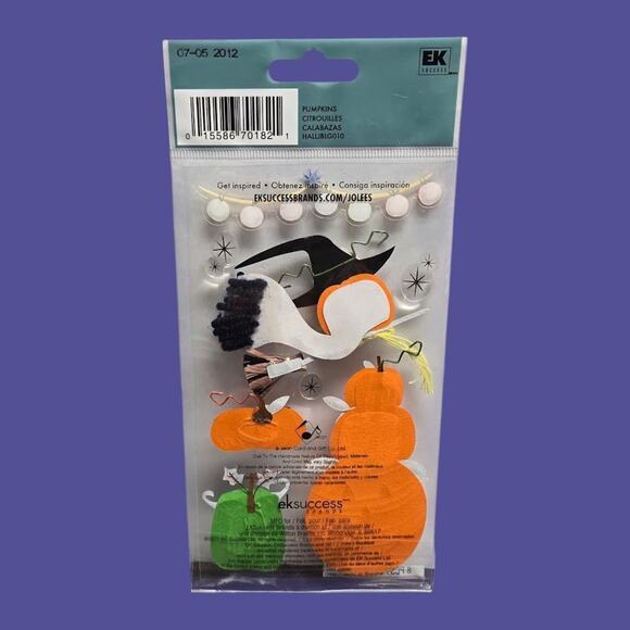 Halloween Stickers: Jolee's Pumpkins Spooky Decoration Confetti Orange Alphabet - Picture 8 of 11